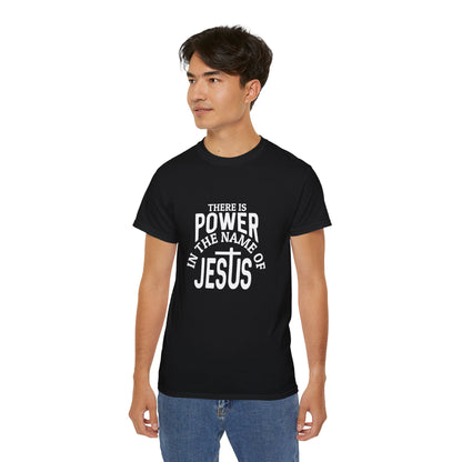 There Is Power In The Name Of Jesus Unisex Christian Ultra Cotton Tee Printify