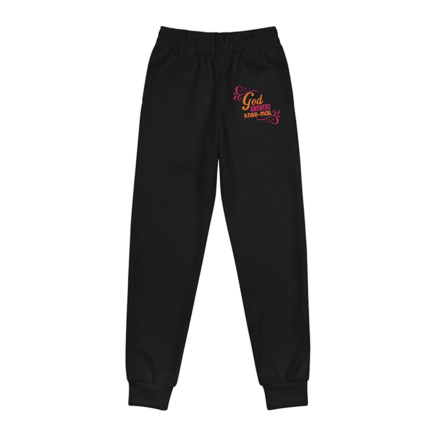 God Answers Knee-mail Youth Christian Sweatpants (Joggers)