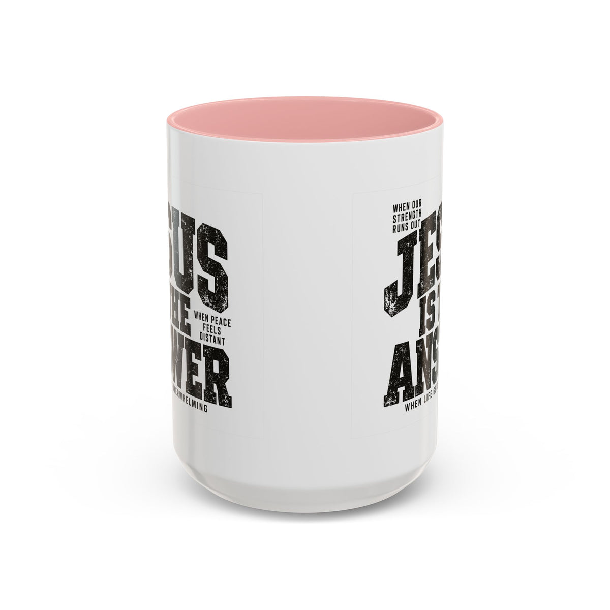 Jesus Is the Answer Christian coffee mug, view 3