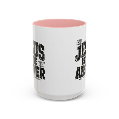 Jesus Is the Answer Christian coffee mug, view 3