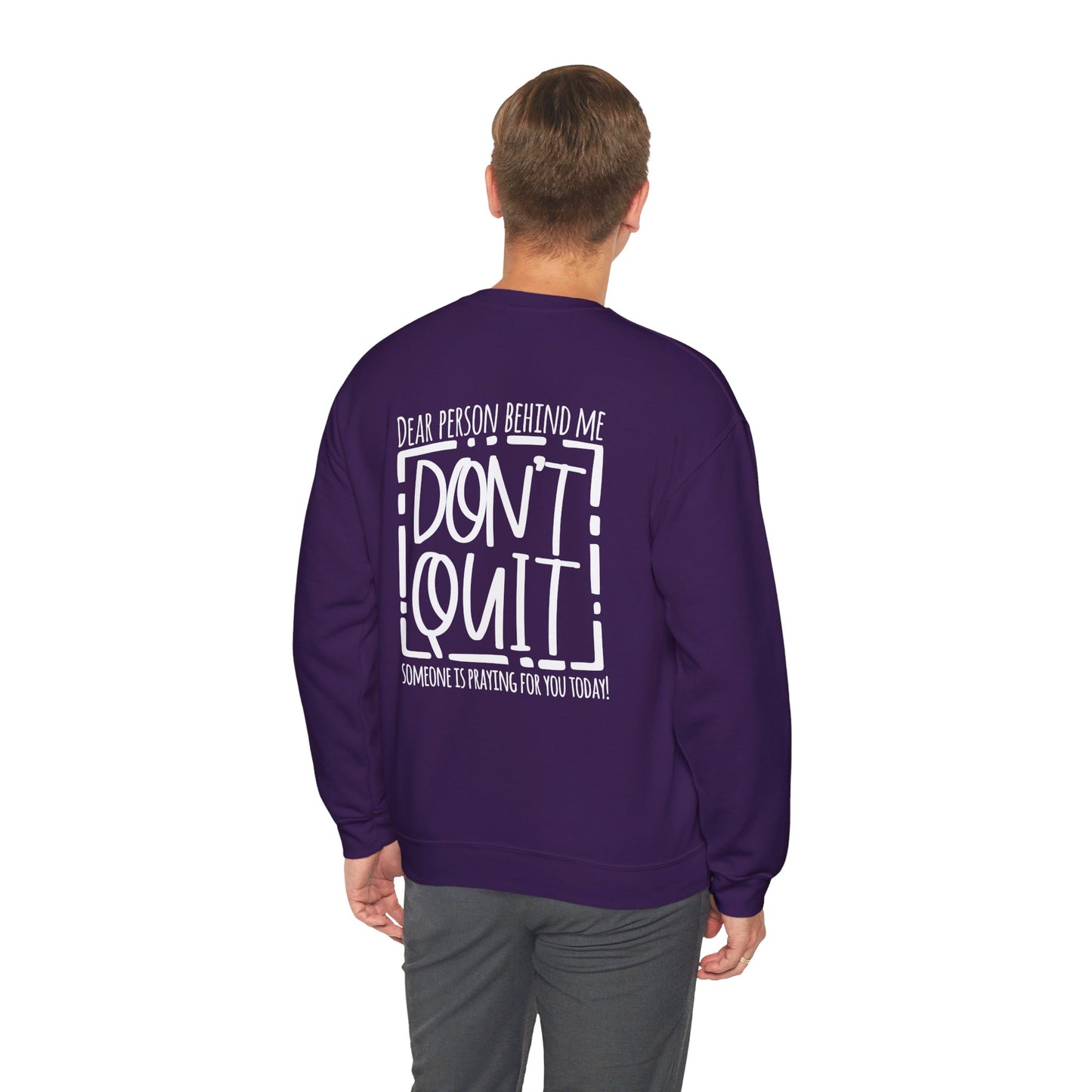 Pray For One Another Don't Quit Unisex Heavy Blend™ Crewneck Christian Sweatshirt