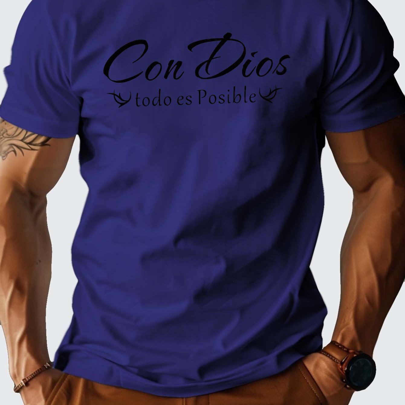 CON DIOS TODO ES POSIBLE Christian Spanish Men's T-shirt claimedbygoddesigns