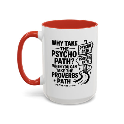 Inspirational Quote Accent Coffee Mug - Perfect Gift for Motivational Moments, Office Desk Essentials, Christian Gifts, Proverbs 3:5-6