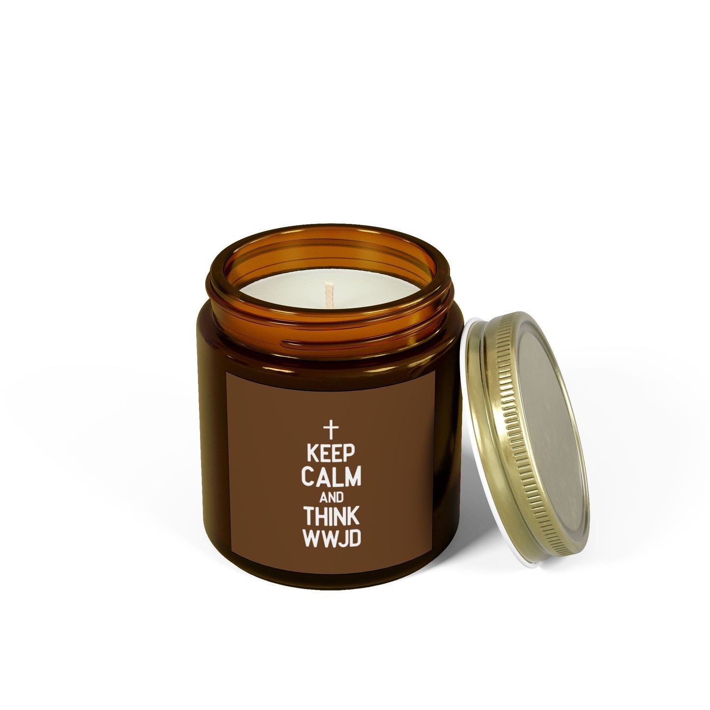 Keep Calm And Think What Would Jesus Do Christian Scented Candle (4oz, 9oz)