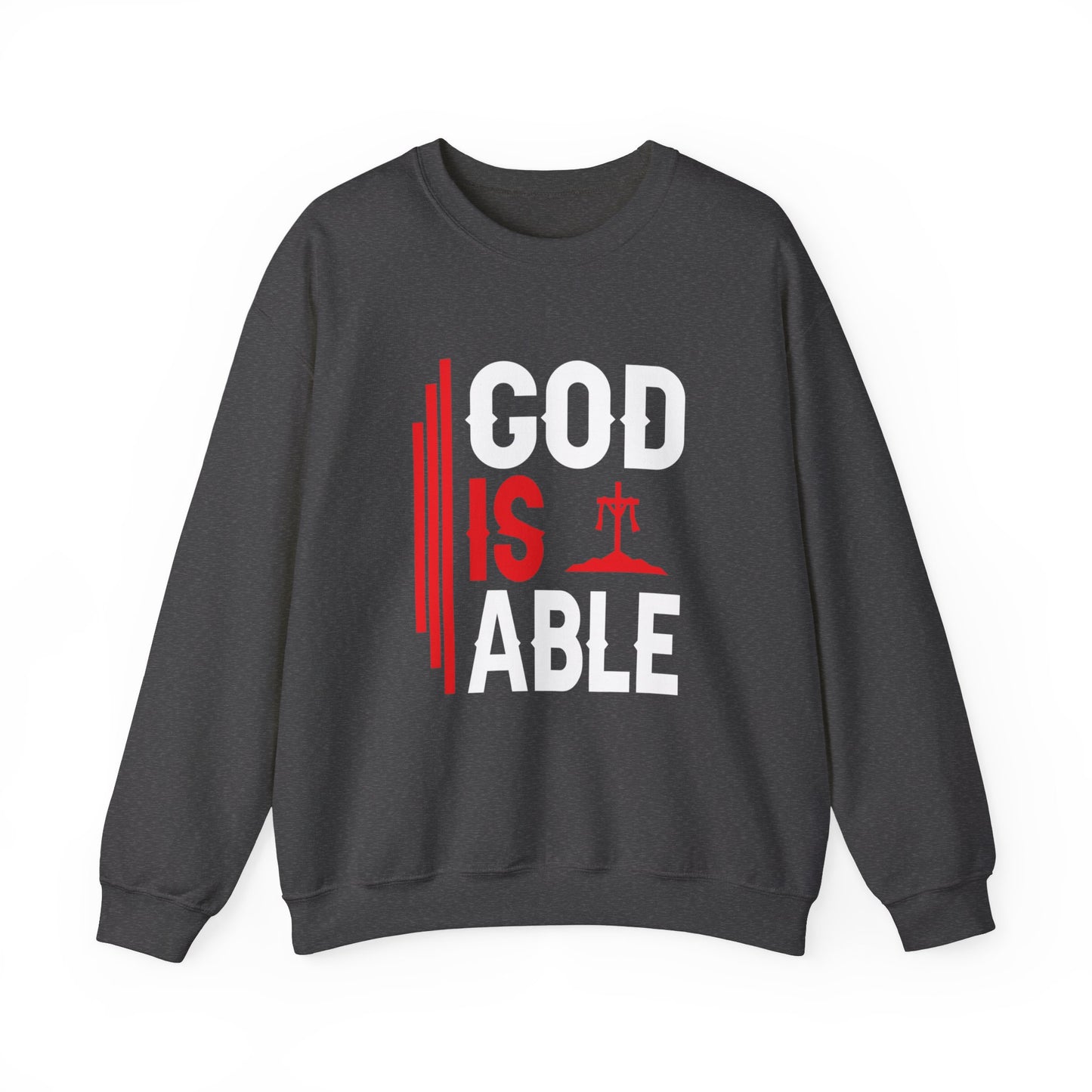 God Is Able  Unisex Heavy Blend™ Crewneck Christian Sweatshirt