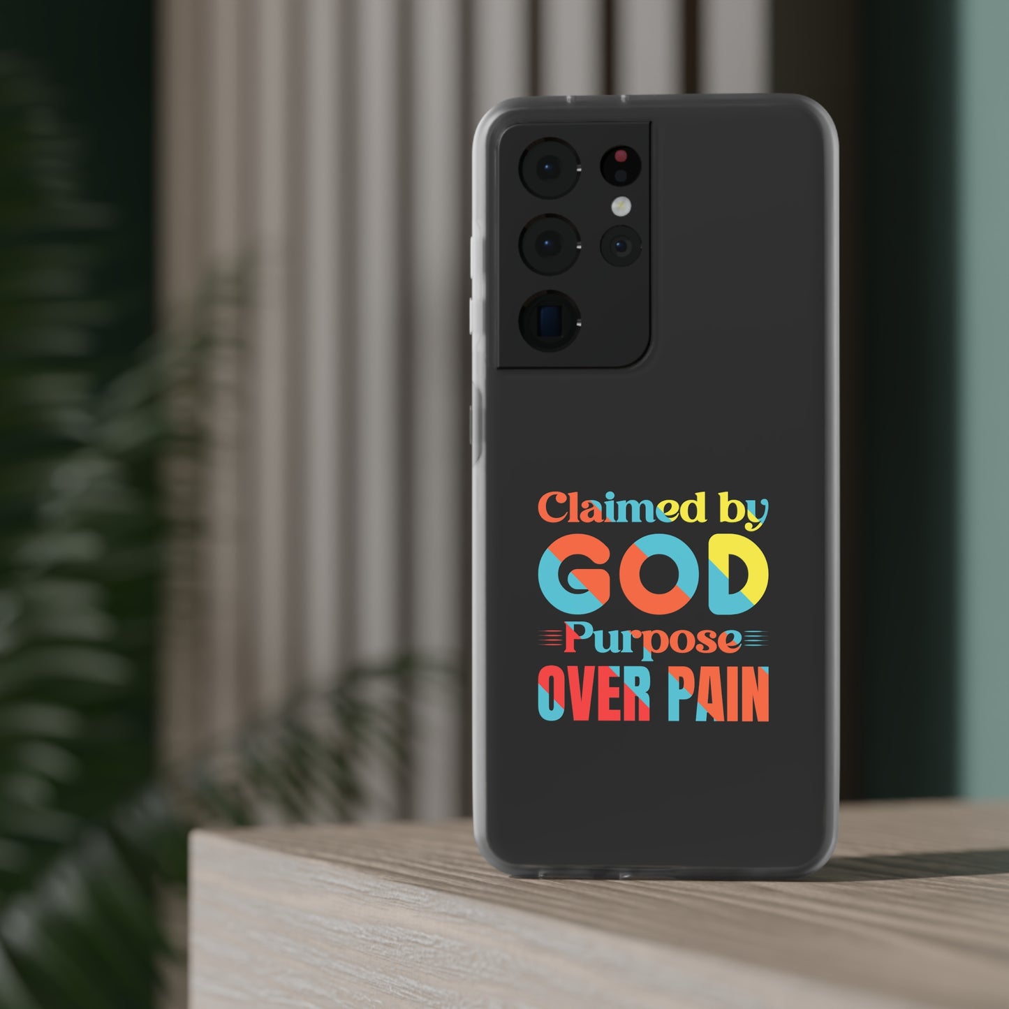 Claimed By God Purpose Over Pain Christian Flexi Phone Case Printify