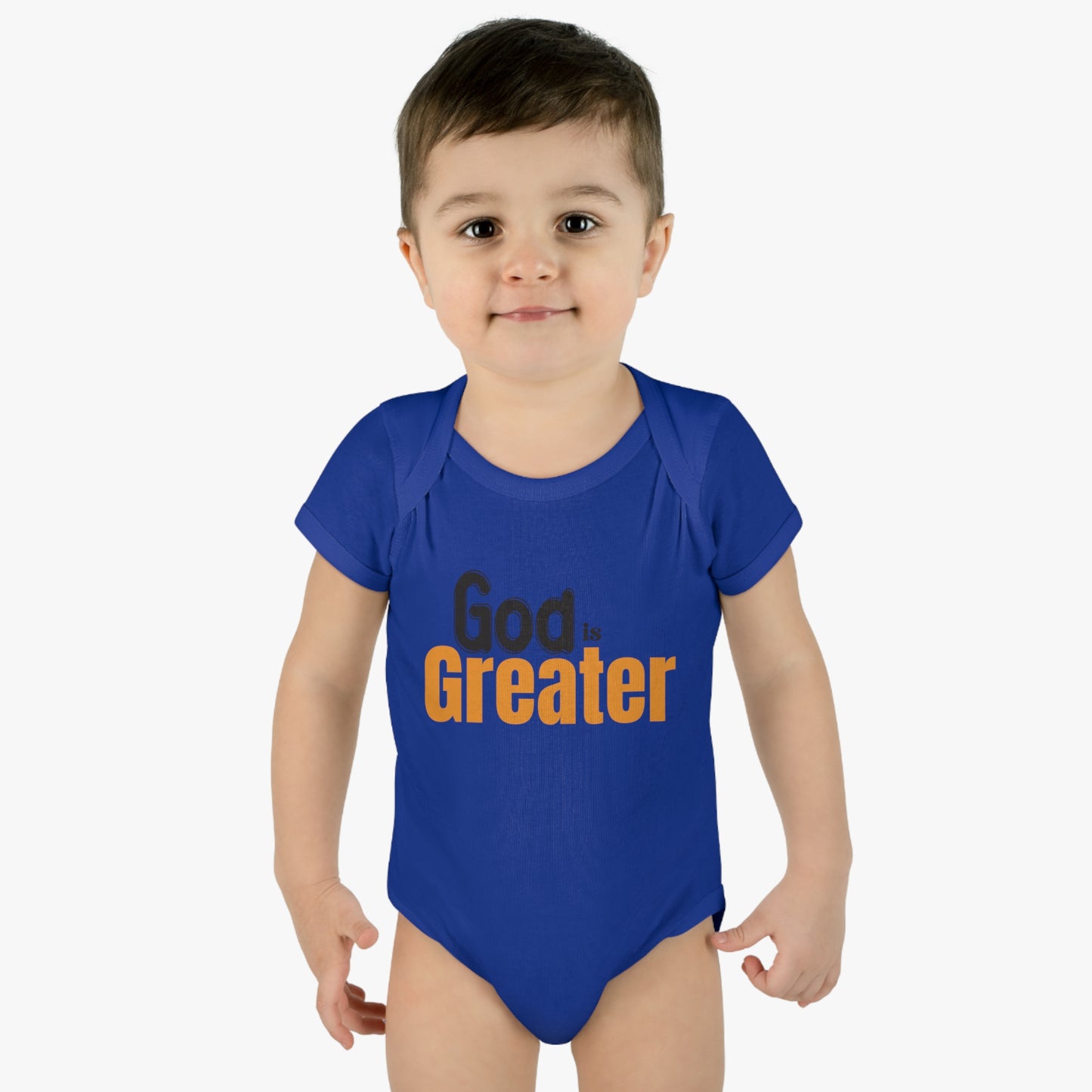 God Is Greater Christian Baby Onesie Printify