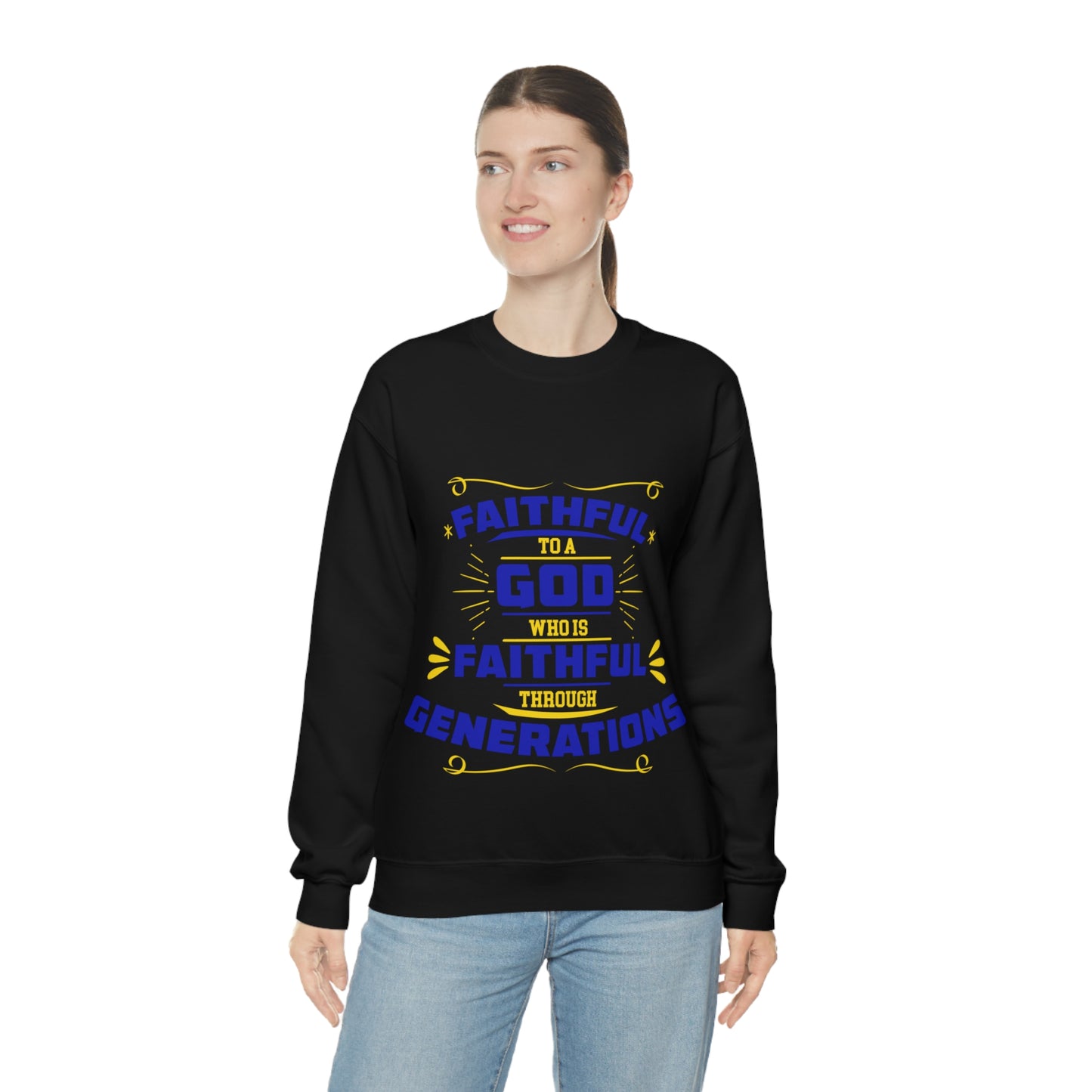 Faithful To A God Who Is Faithful Through Generations Unisex Heavy Blend™ Crewneck Sweatshirt