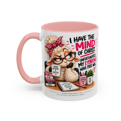 Christian Coffee Mug – "I Have the Mind of Christ" Funny Sheep Design (11/15 oz)