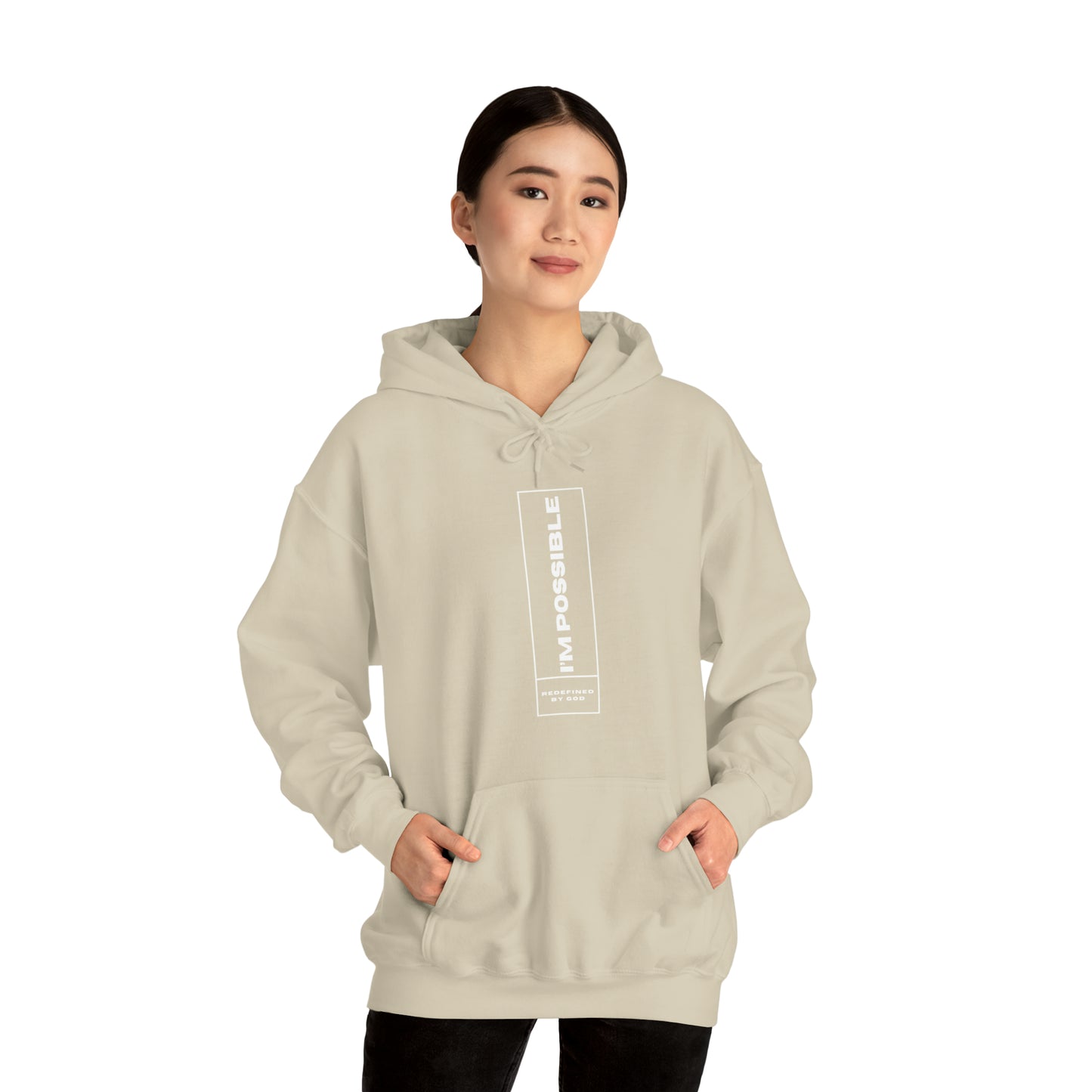 I'm Possible Redefined By God Unisex Hooded Sweatshirt Printify