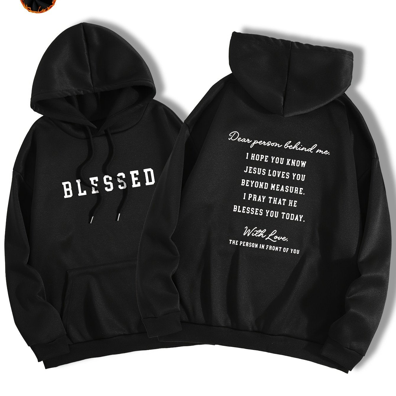 Dear Person Behind Me Jesus Loves You Beyond Measure Women's Christian Pullover Hooded Sweatshirt claimedbygoddesigns