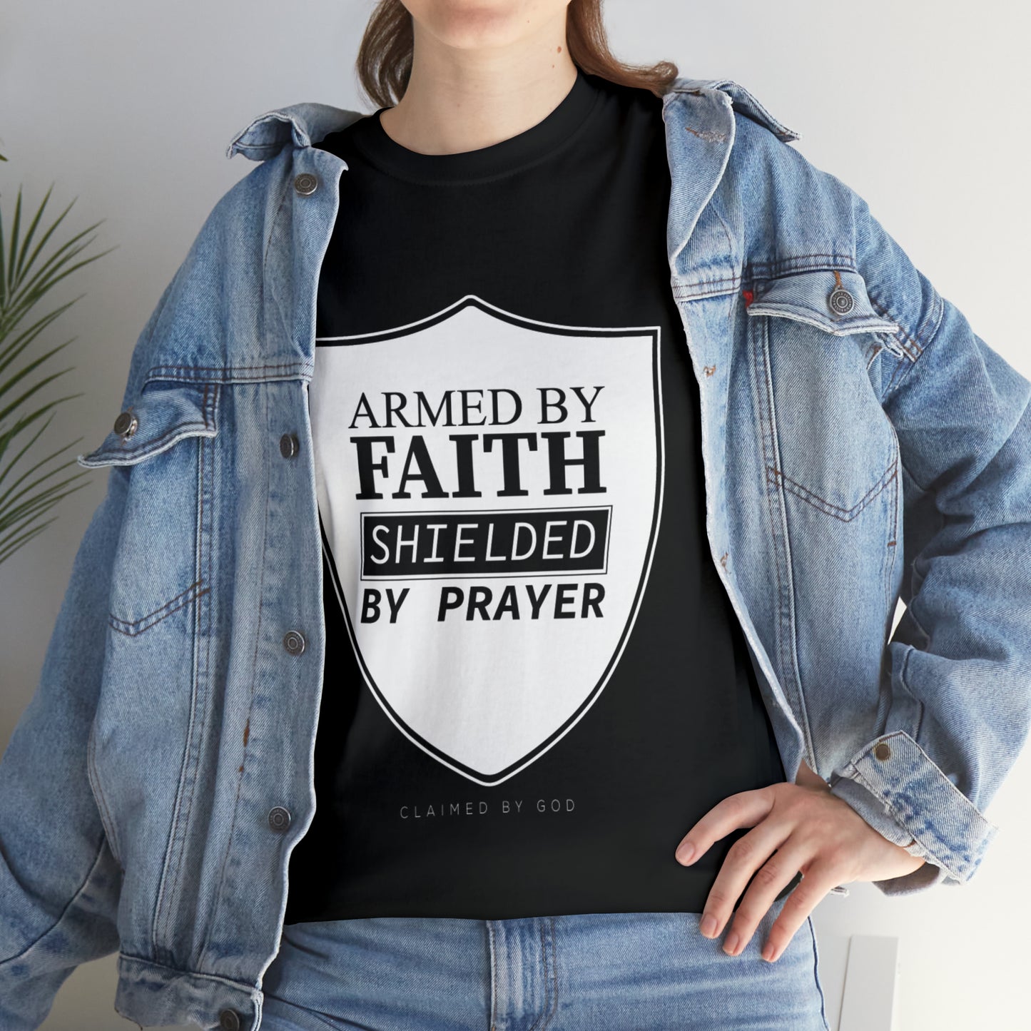 Armed By Faith Shielded By Prayer Unisex Heavy Cotton Tee