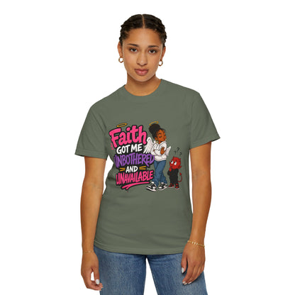 Faith Got Me Unbothered T-Shirt — Christian Inspirational Graphic Tee - ClaimedbyGodDesigns