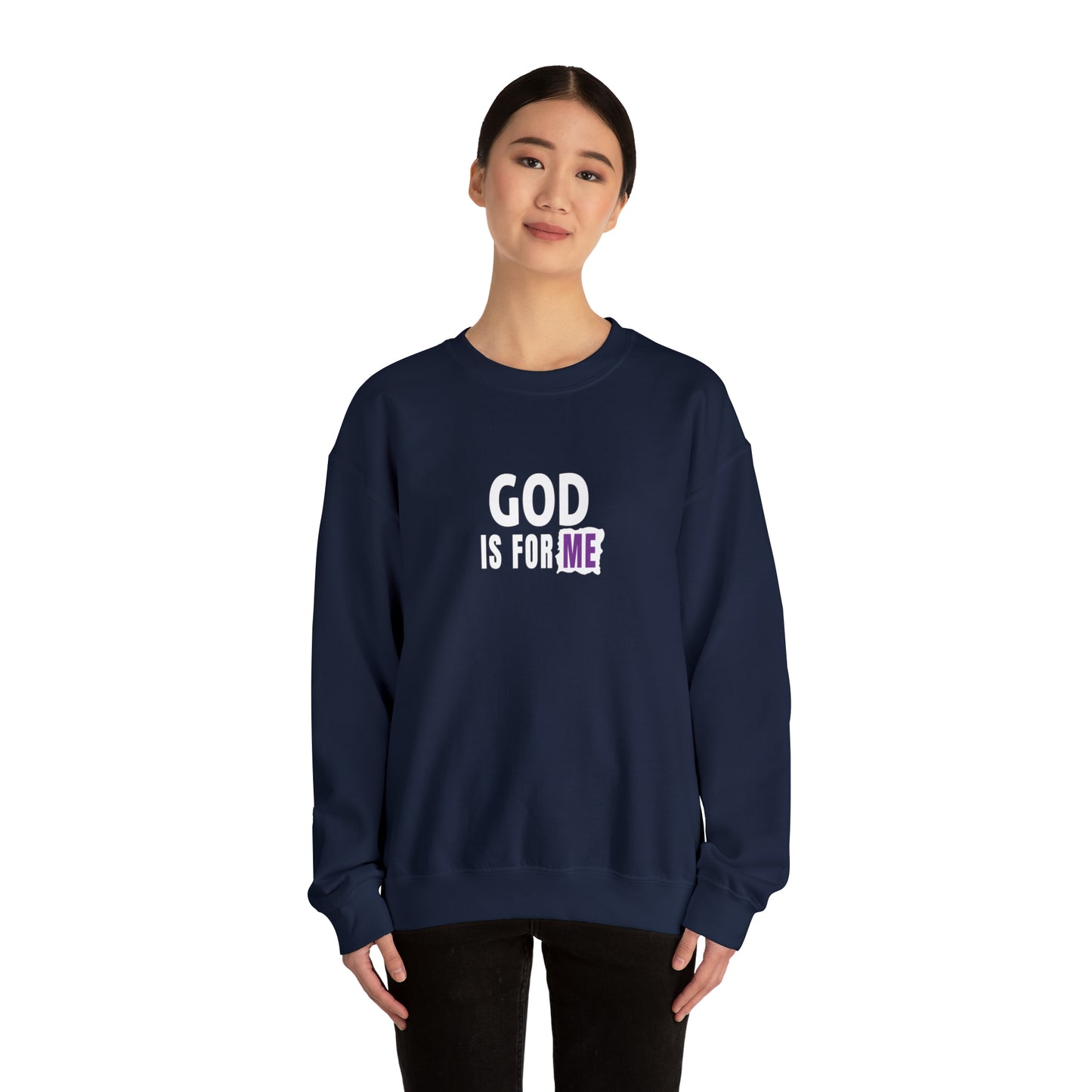 God Is For Me Christian Unisex Heavy Blend™ Crewneck Sweatshirt Printify