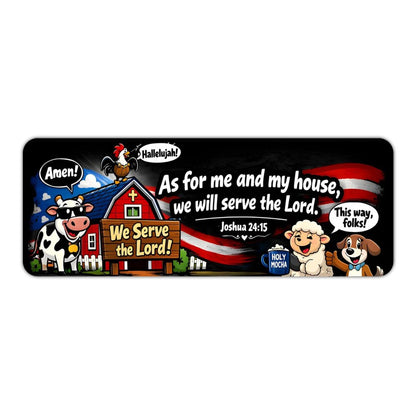 We Will Serve The Lord American Patriotic Christian Kitchen Mat