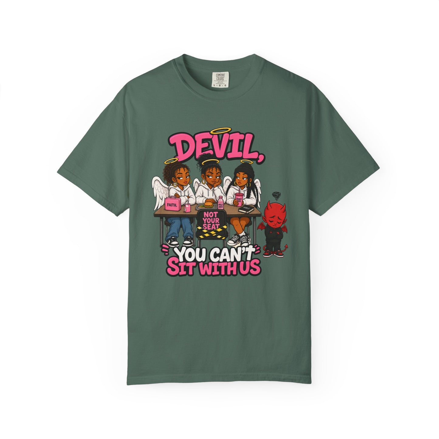 You Can't Sit With Us T-Shirt — 'Devil' Funny Girls Desk Graphic Tee
