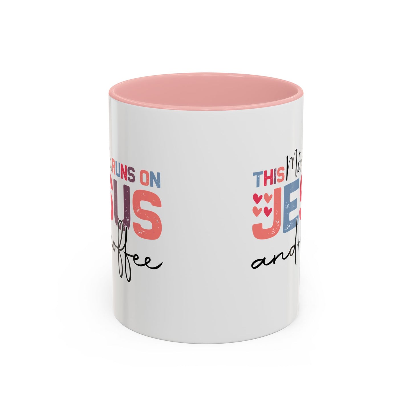 Christian Ceramic Mug - This Mama Runs On Him & Coffee Christian Accent Coffee Mug (11, 15oz)