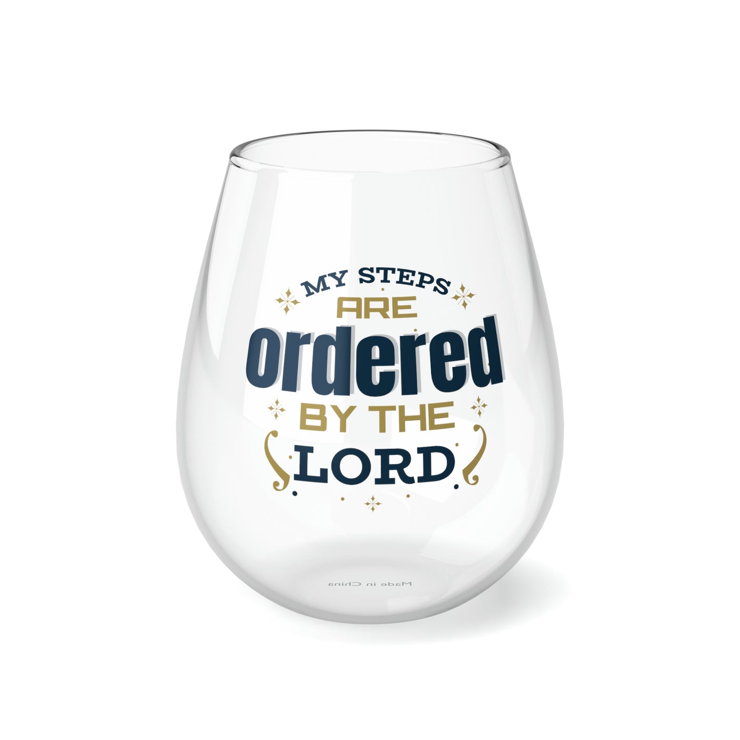 My Steps Are Ordered By The Lord Stemless Wine Glass, 11.75oz