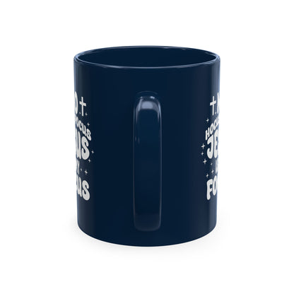 Halloween Mug - "No Hocus Pocus, Jesus Is My Focus" Christian Ceramic Coffee Cup