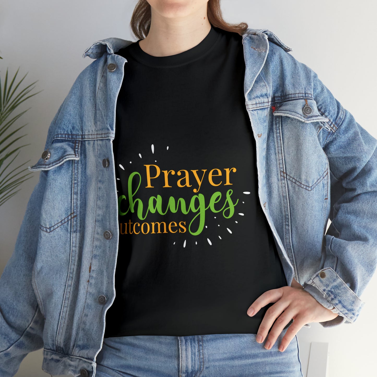 Prayer Changes Outcomes Unisex Heavy Cotton Tee