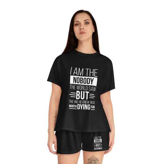 I Am The Nobody The World Saw But The One He Knew Was Worth Dying For Women's Christian Short Pajama Set Printify