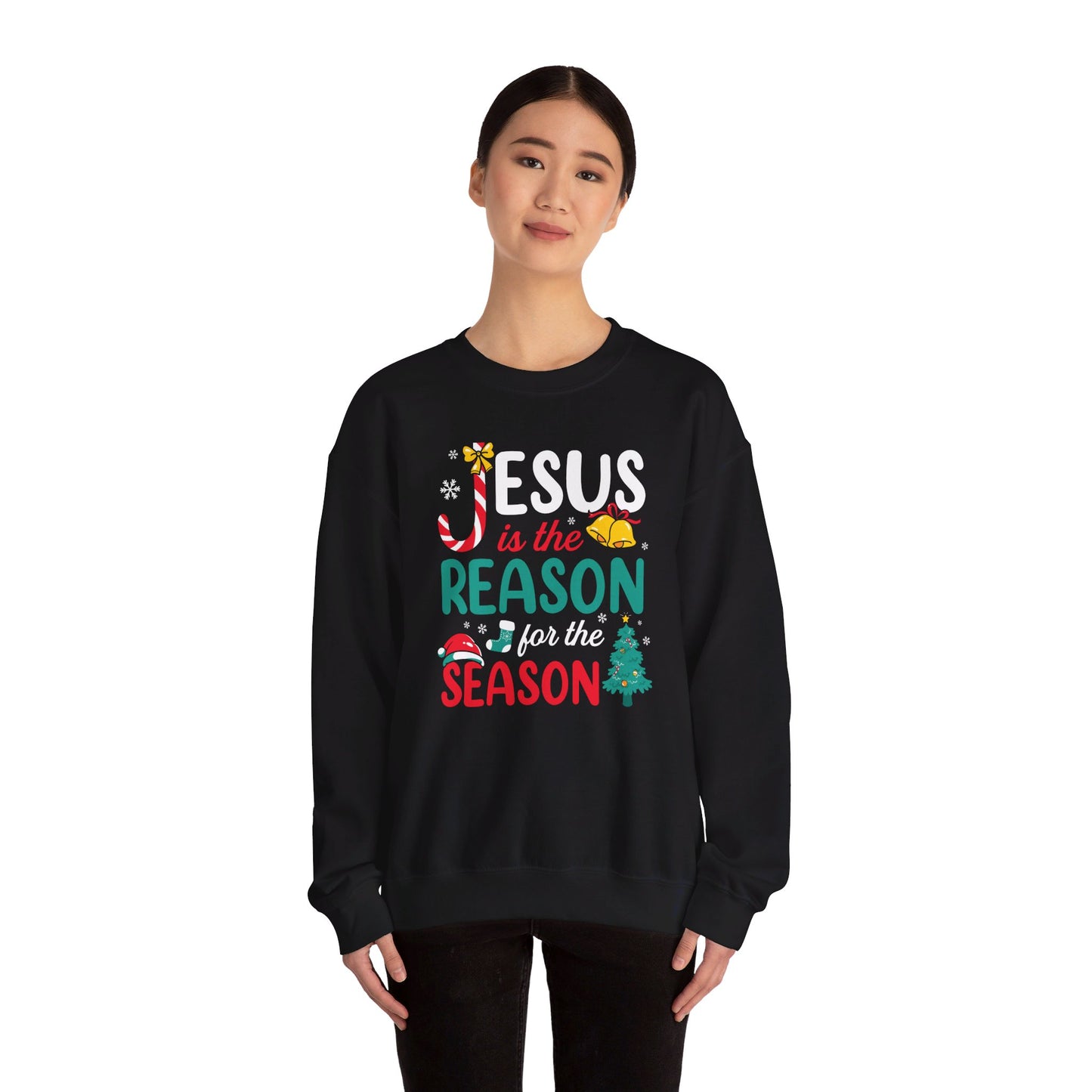 Jesus Is The Reason For The Season Christmas Unisex Heavy Blend™ Crewneck Christian Sweatshirt