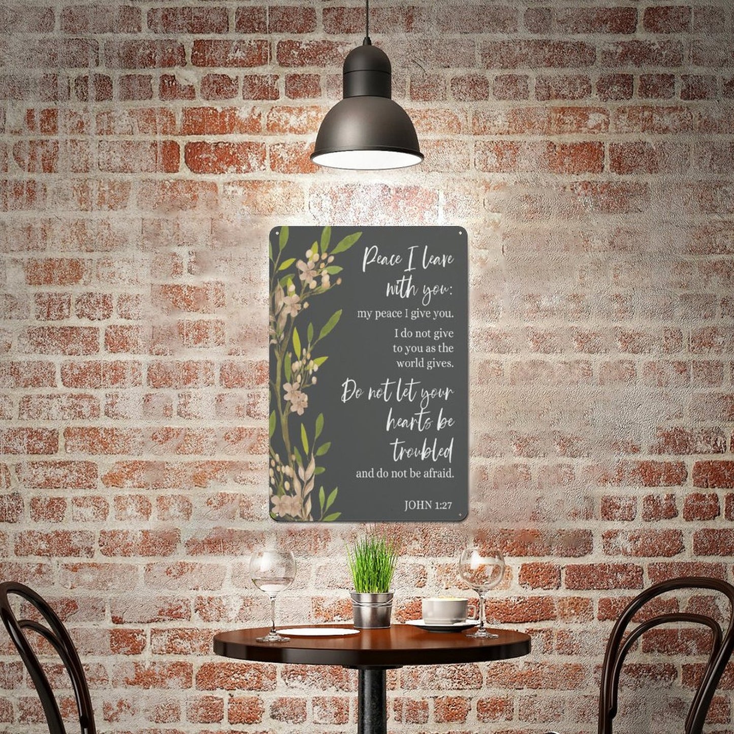 Peace I Leave With You Christian Metal Sign 11.8"x7.9"