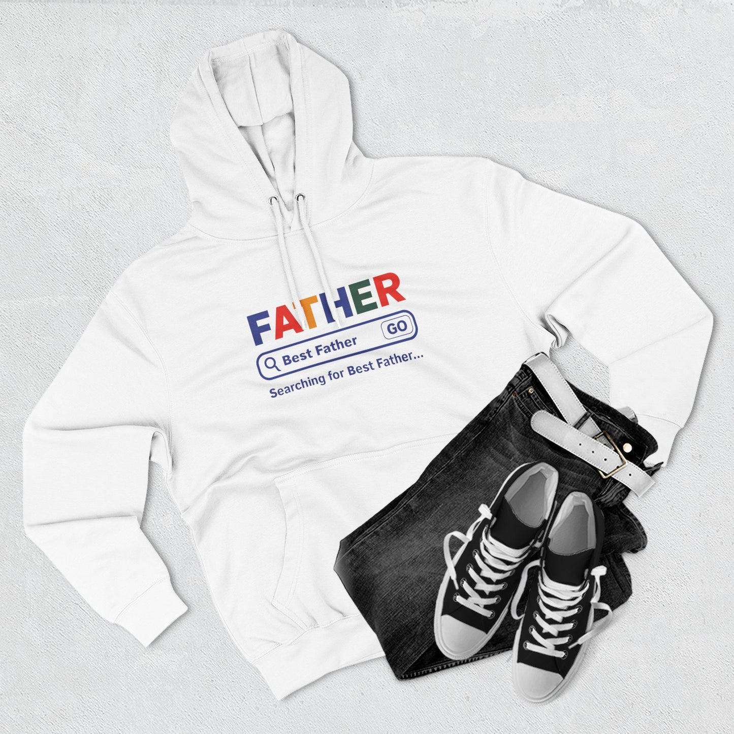 Father's Day Three - Panel Fleece Hoodie, Gift for Dad, Best Father Hoodie, Personalized Father Sweatshirt, Cute Dad Attire - ClaimedbyGodDesigns