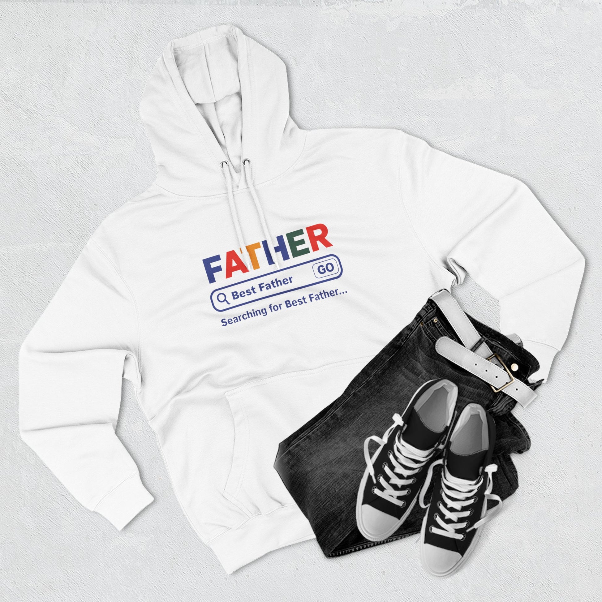 Father's Day Three - Panel Fleece Hoodie, Gift for Dad, Best Father Hoodie, Personalized Father Sweatshirt, Cute Dad Attire - ClaimedbyGodDesigns