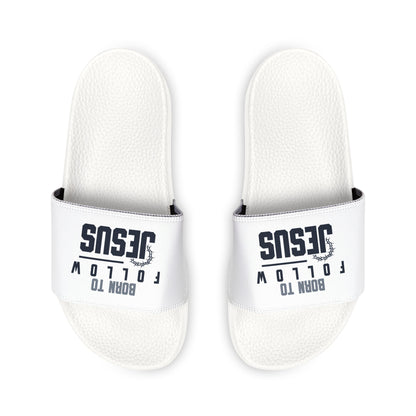 Born to Follow Him Sandals, Women's Inspirational Slide Sandals, Faith-Based Summer Footwear, Christian Gift, Vacation Sandals