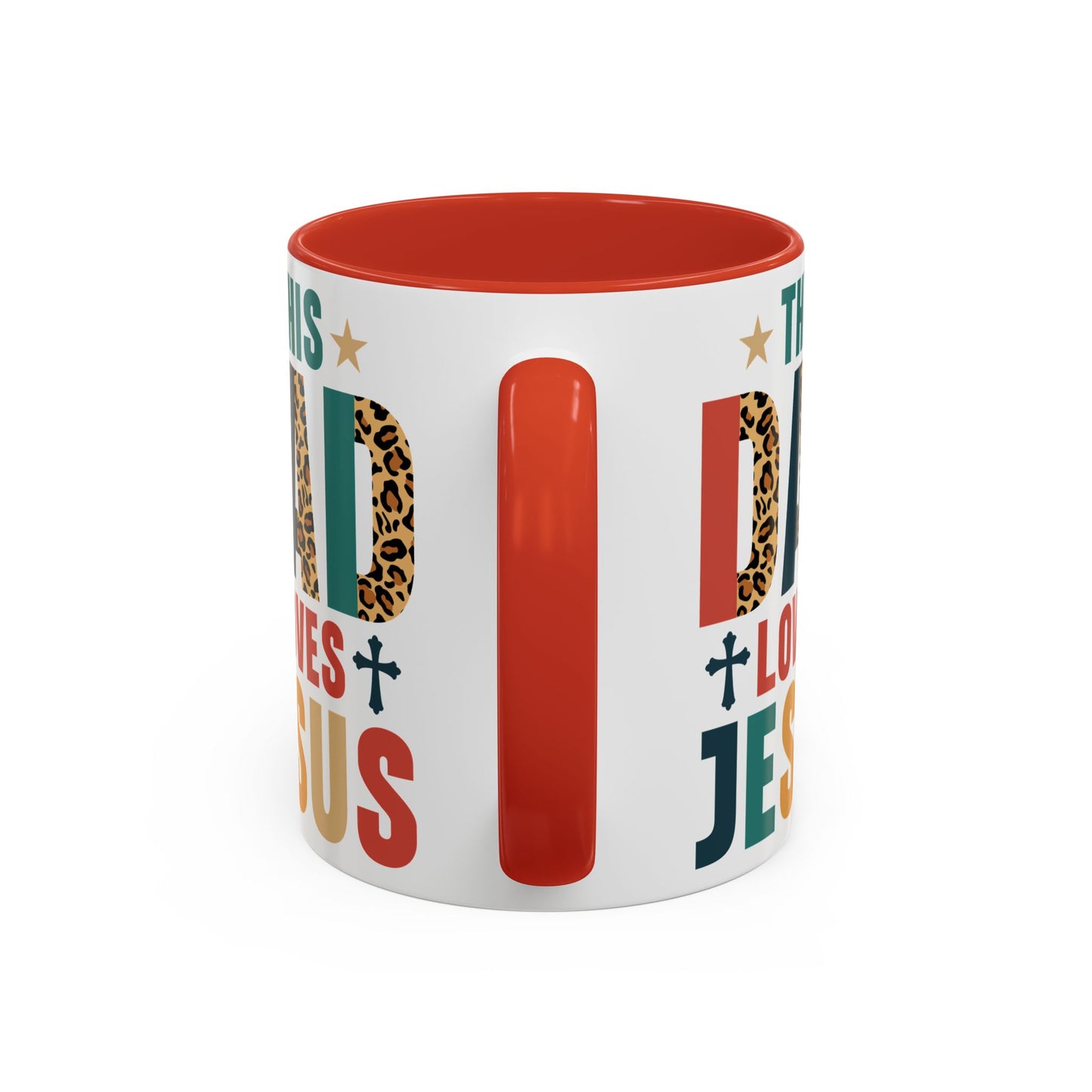 This Dad Loves Him Accent Coffee Mug - Perfect Gift for Father's Day and Christian Dads