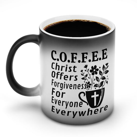 Coffee Christ Offers Forgiveness For Everyone Everywhere Christian Color Changing Mug (Dual-sided )