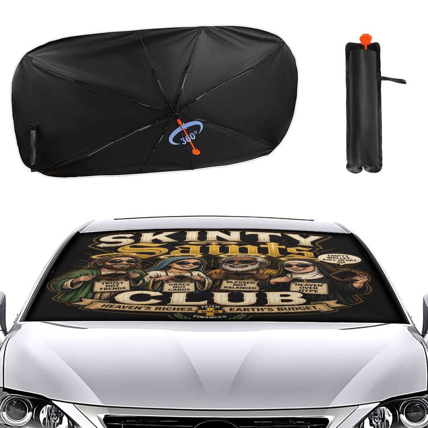 Skinty Saints Clubs Funny Christian Car Sunshade Umbrella