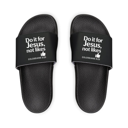 Faith - Inspired Men's Sandals, Casual Summer Footwear, Comfortable Slide Sandals, Religious Gift, Inspirational Sandals - ClaimedbyGodDesigns