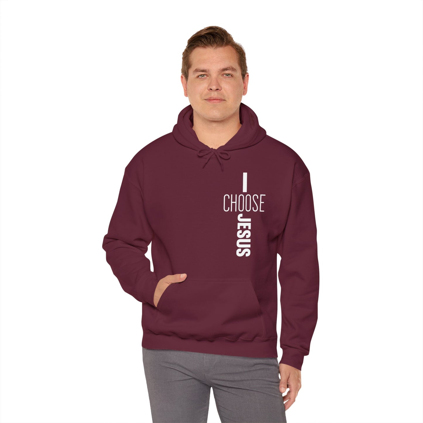 I Choose Jesus Unisex Christian Hooded Pullover Sweatshirt