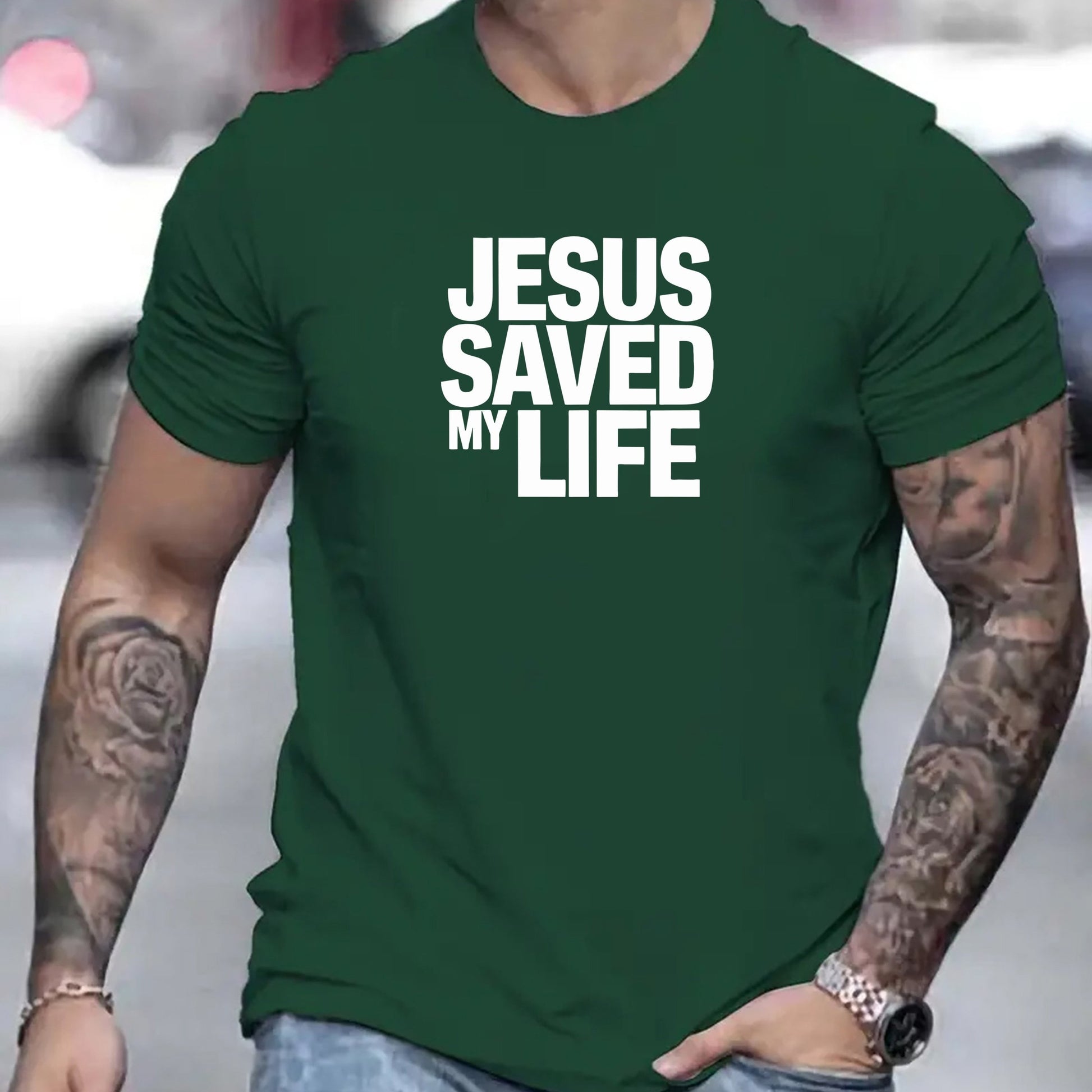 Jesus Saved My Life Men's Christian T-shirt claimedbygoddesigns