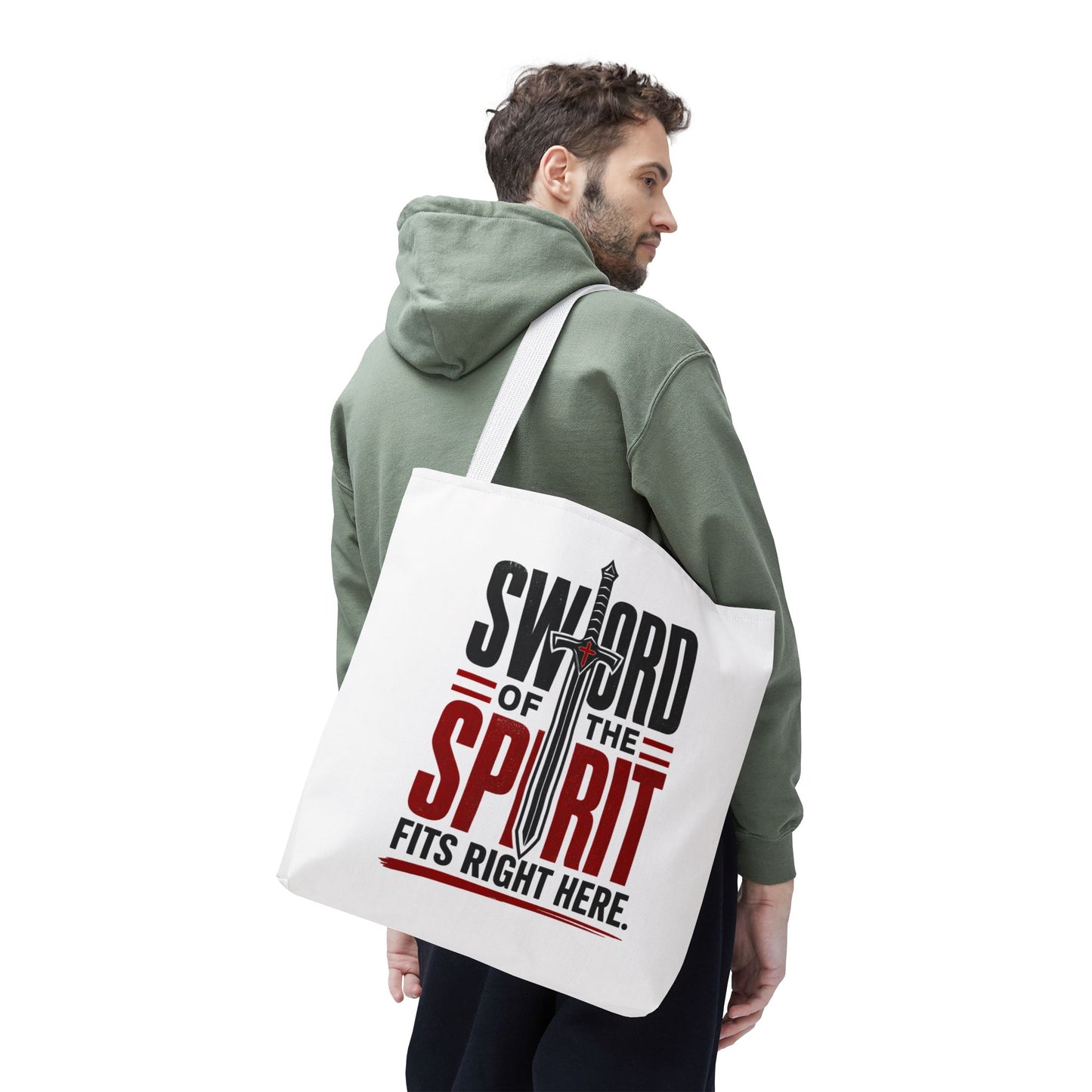 Sword of the Spirit Tote Bag — Christian Faith Inspirational Canvas Tote - ClaimedbyGodDesigns