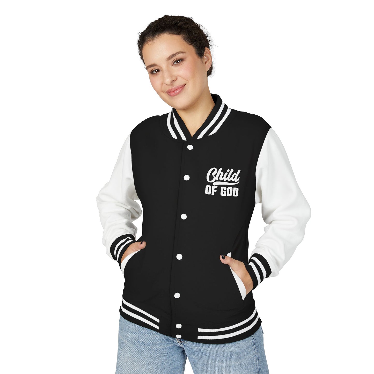 Unisex Heavyweight Christian Letterman Jacket - 'Child Of The Almighty' Statement Jacket