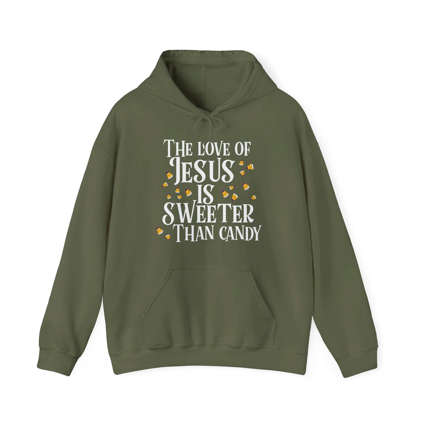 The Love Of Jesus Is Sweeter Than Candy Halloween Unisex Christian Pullover Hooded Sweatshirt