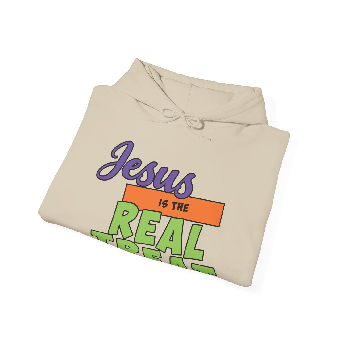 Jesus Is The Real Treat Halloween Unisex Christian Pullover Hooded Sweatshirt