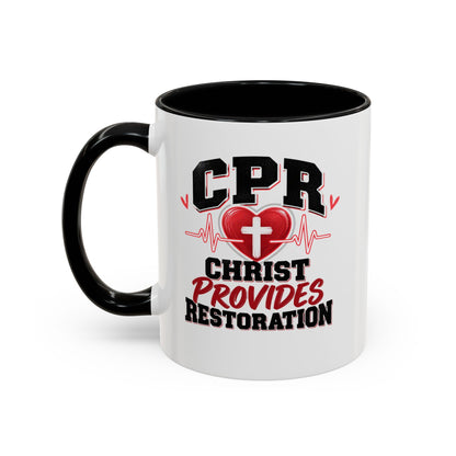 CPR Coffee Mug — "Christ Provides Restoration" Inspirational Christian Accent Mug (11oz)
