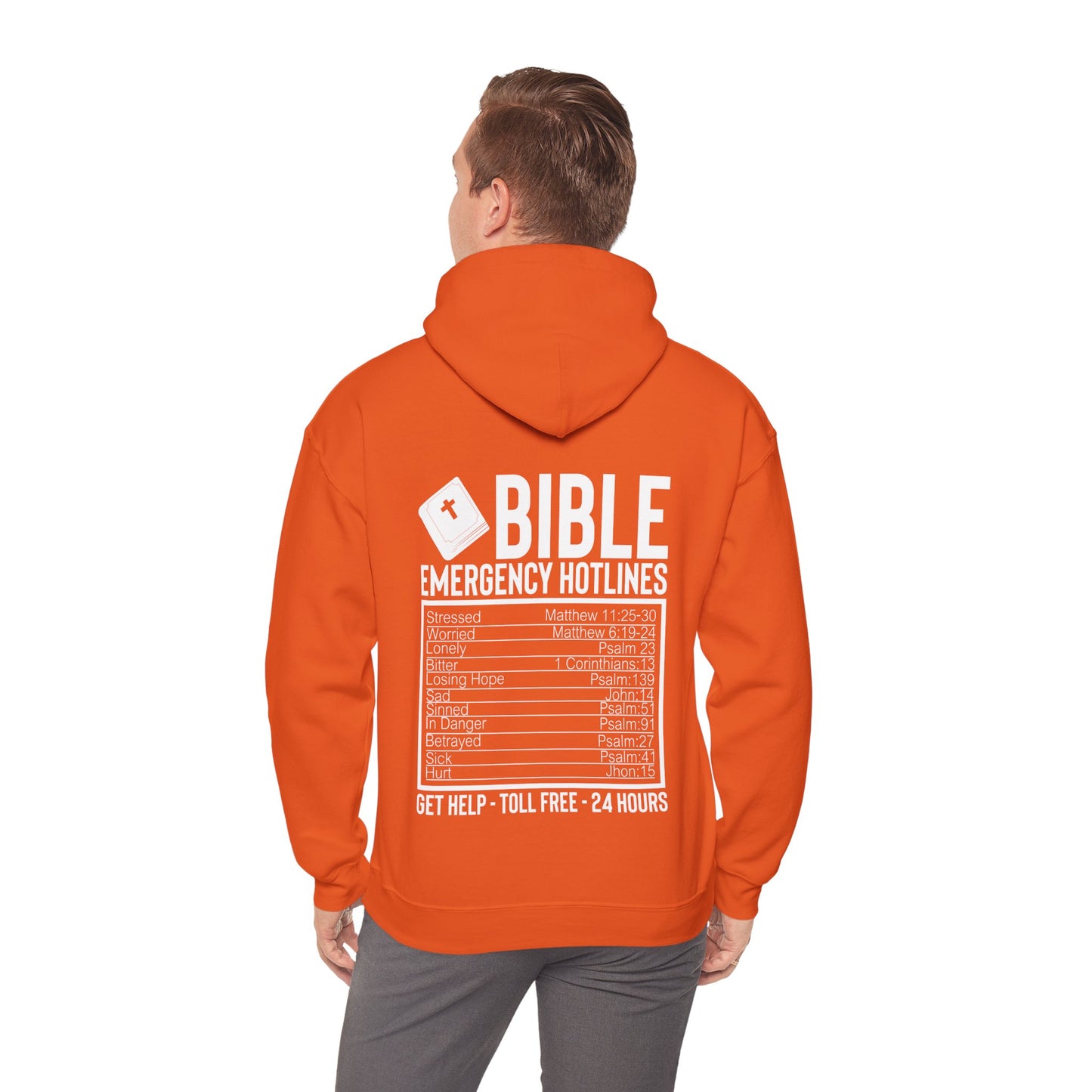 Jesus Is Calling And I Must Go Bible Emergency Numbers Funny  Unisex Christian Hooded Pullover Sweatshirt