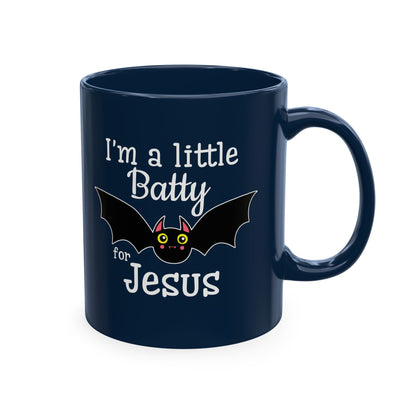 I'm a Little Batty for Jesus Mug – Christian Halloween Ceramic Coffee Cup