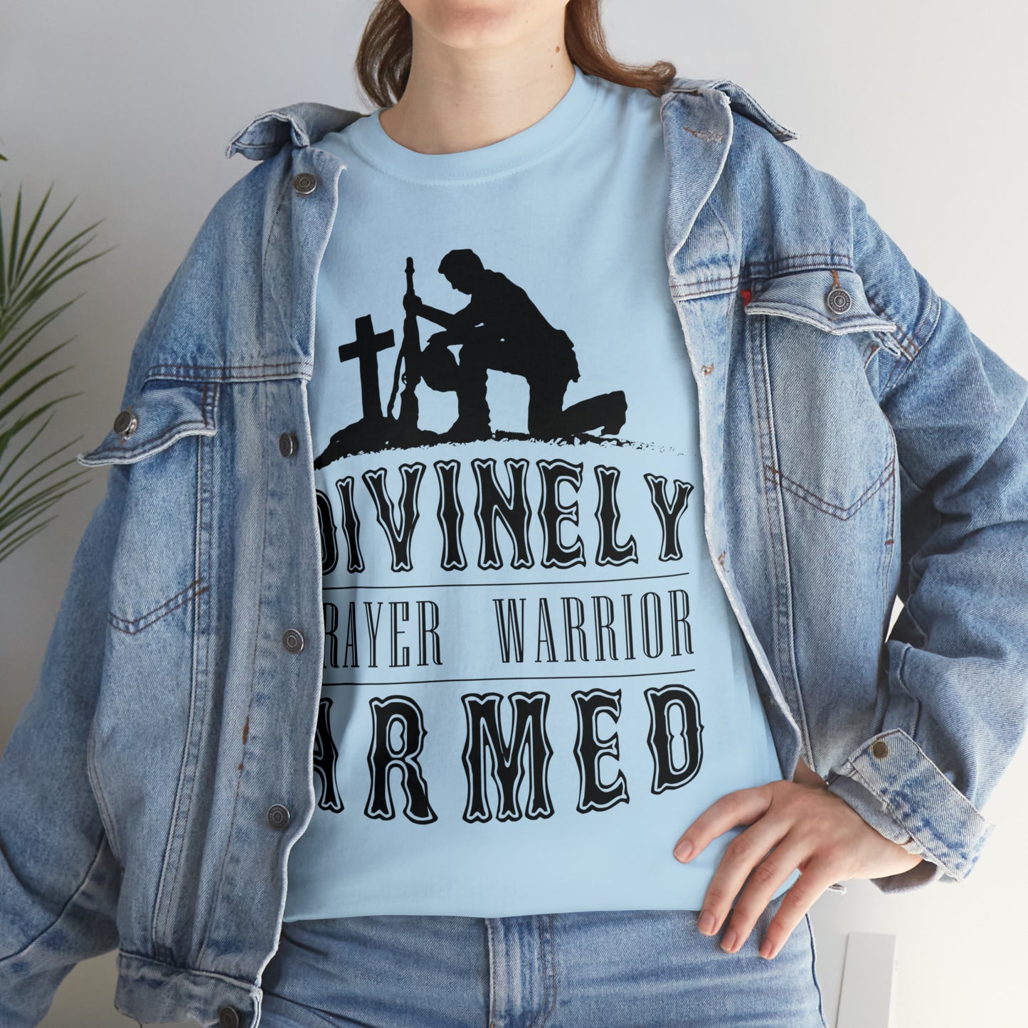 Divinely Armed Prayer Warrior Unisex Heavy Cotton Tee