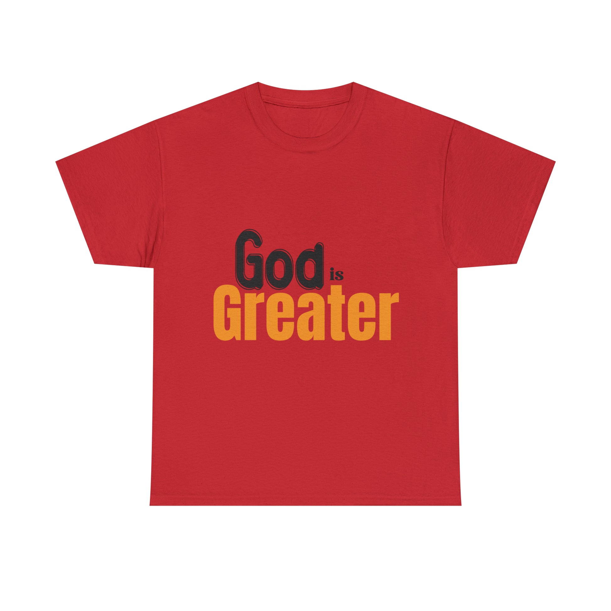 God Is Greater Unisex Heavy Cotton Tee Printify