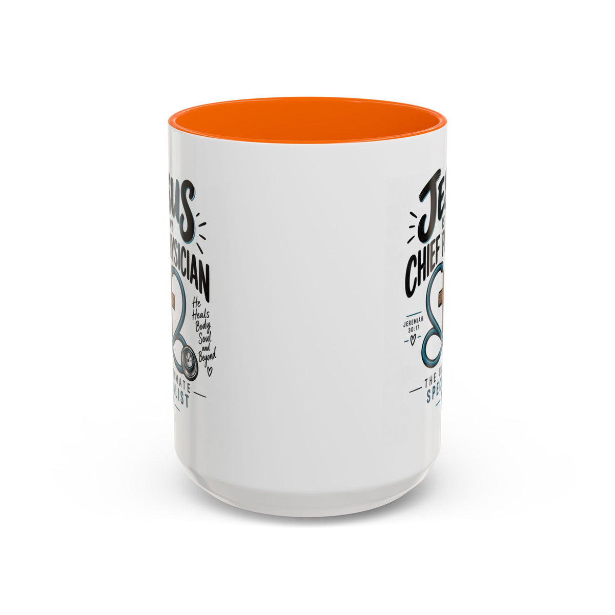 Jesus Is My Chief Physician Accent Coffee Mug – Christian Faith Medical Gift