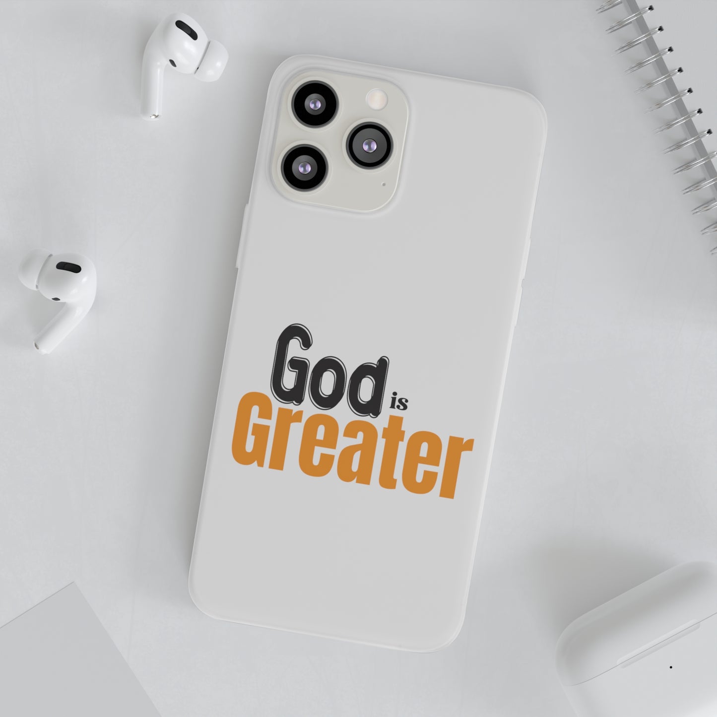 God Is Greater Christian Flexi Phone Case Printify