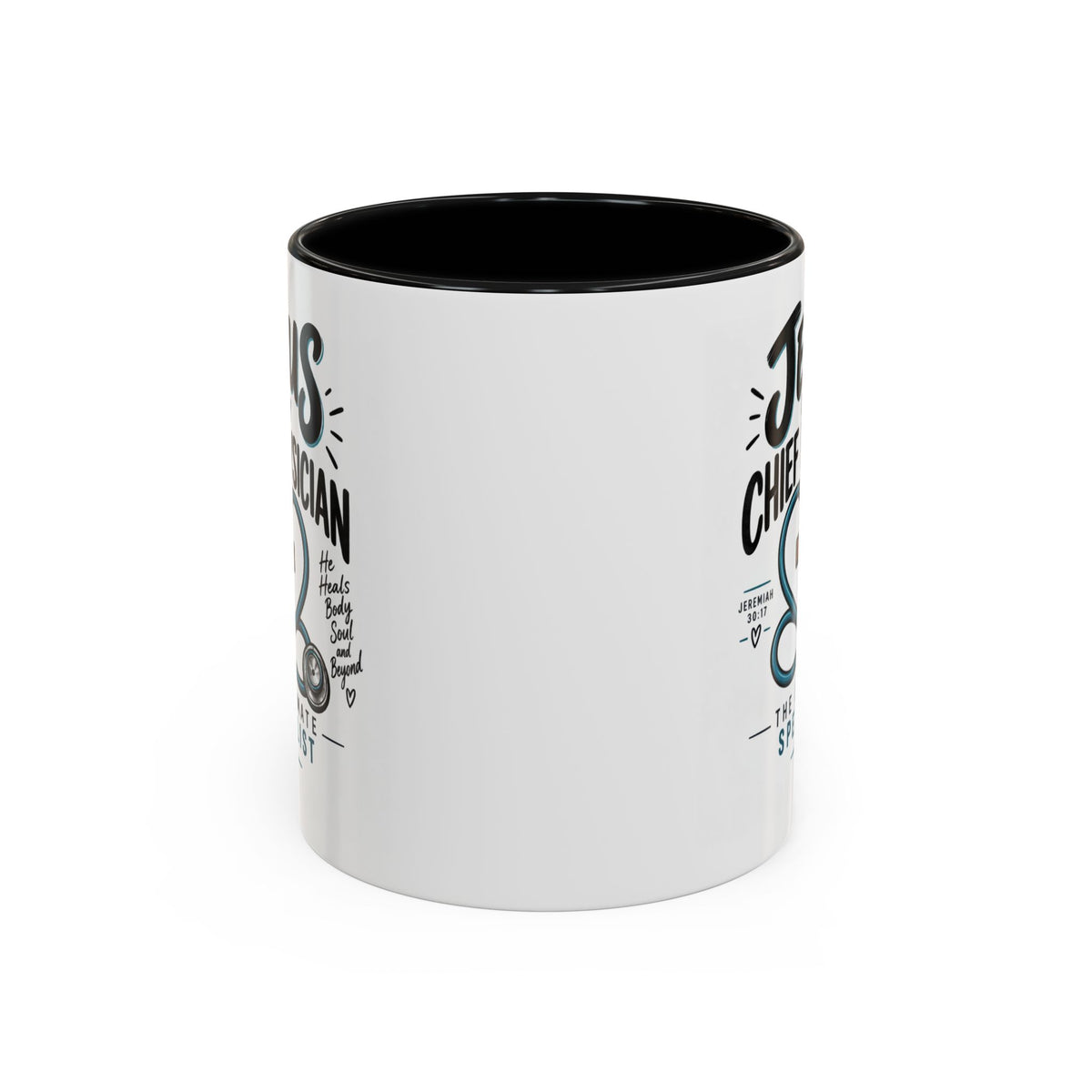 Jesus Is My Chief Physician Accent Coffee Mug – Christian Faith Medical Gift