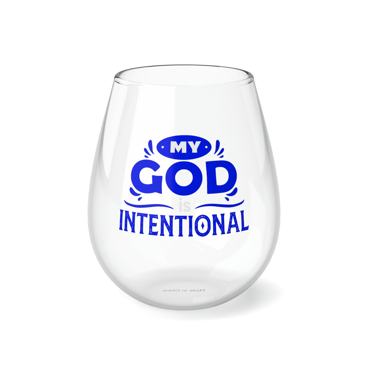 My God Is Intentional Stemless Wine Glass, 11.75oz