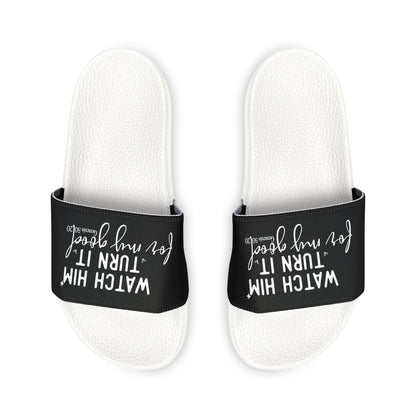 Women's Slide Sandals with Inspirational Quote, Casual Summer Footwear for Everyday Wear, Stylish Pool Slides, Gift for Her, [...]